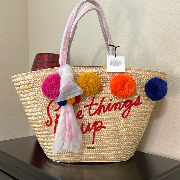 kate spade Handbags - Kate Spade NWT Spice Things Up Straw Tote Bag